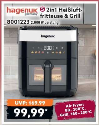 5 2in1 Heißluftfritteuse & Grill