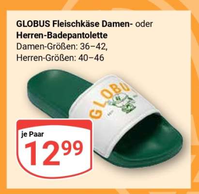 GLOBUS Fleischkäse Damen- oder Herren-Badepantolette