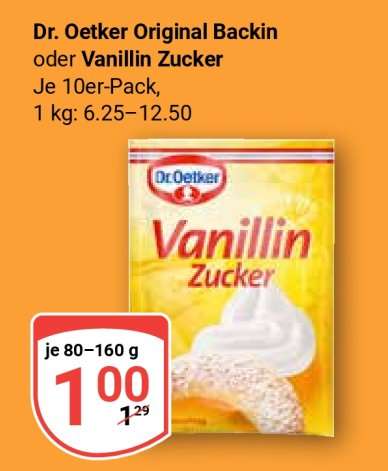Dr. Oetker Original Backin oder Vanillin Zucker