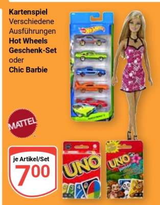 Kartenspiel Verschiedene Ausführungen Hot Wheels Geschenk-Set oder Chic Barbie
