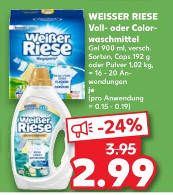 WEISSER RIESE Voll- oder Colorwaschmittel