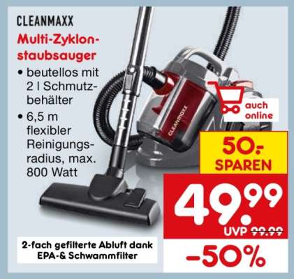 CLEANMAXX Multi-Zyklonstaubsauger