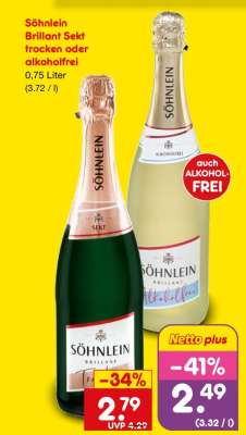 Söhnlein Brillant Sekt trocken oder alkoholfrei