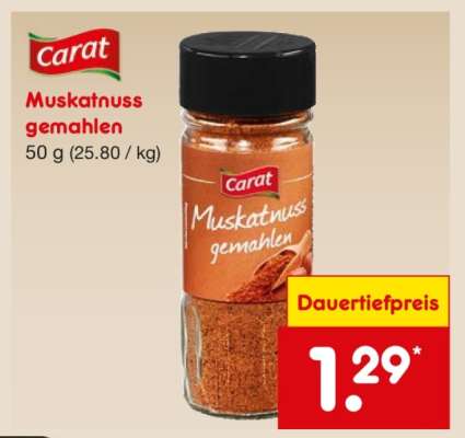 Muskatnuss gemahlen