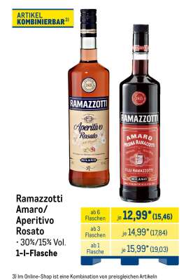Ramazzotti Amaro/Aperitivo Rosato