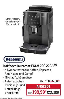 DeLonghi Kaffeevollautomat ECAM 220.22GB