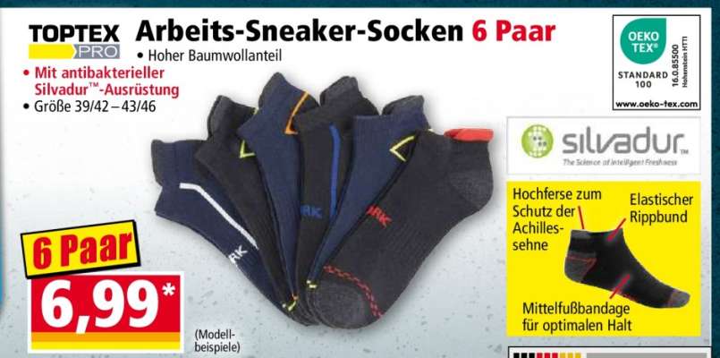 Arbeits-Sneaker-Socken 6 Paar