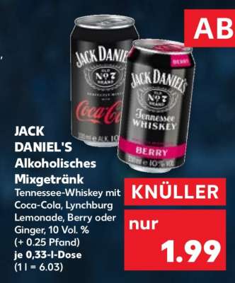 JACK DANIEL'S Alkoholisches Mixgetränk