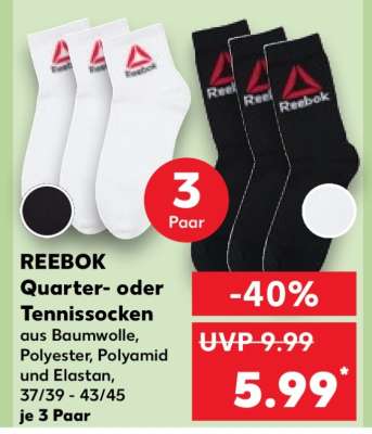 REEBOK Quarter- oder Tennissocken