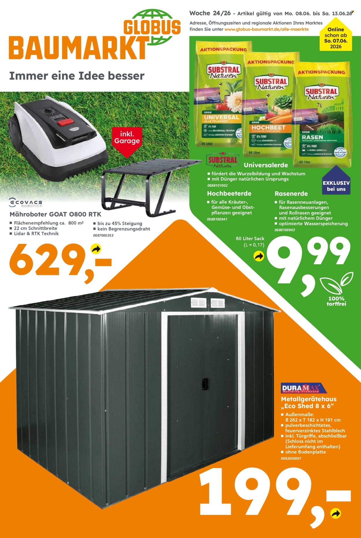 Globus Baumarkt Prospekte  - 8.06.2026 - 13.06.2026. Seite 1