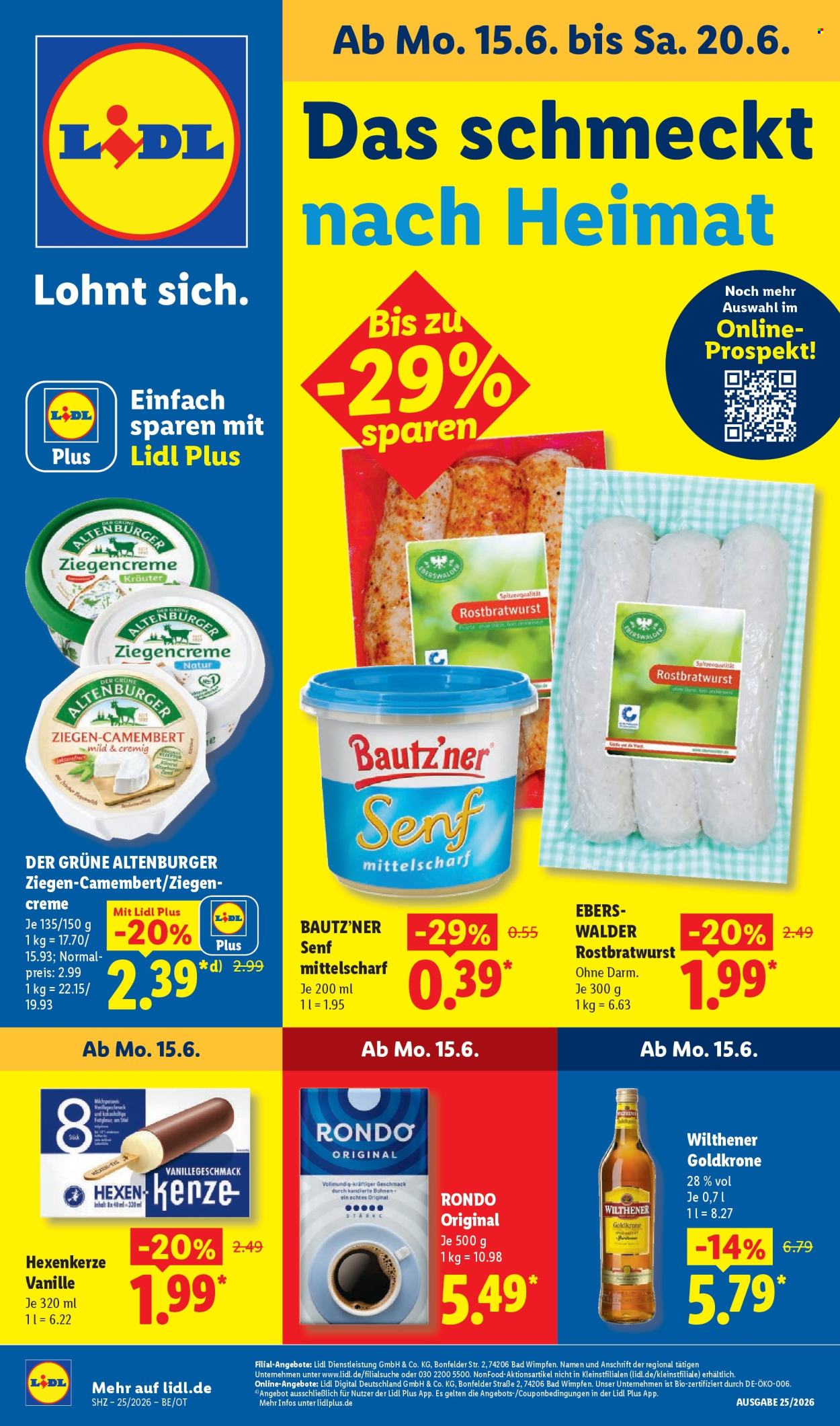 Lidl Prospekte  - 15.06.2026 - 20.06.2026. Seite 1