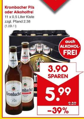 Krombacher Pils oder alkoholfrei