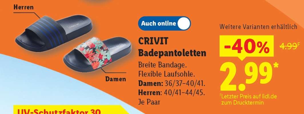 CRIVIT Badepantoletten