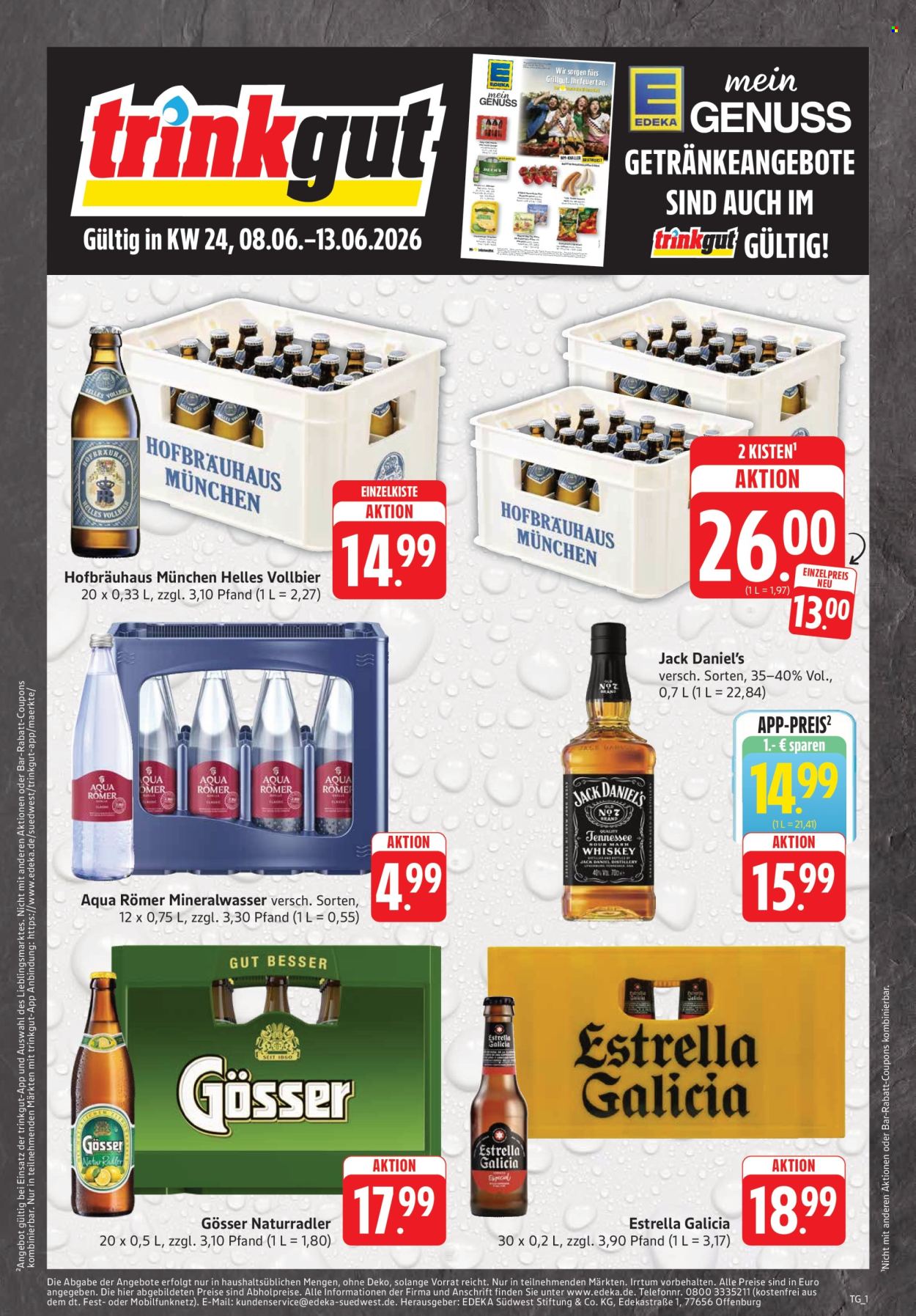Leták Edeka Getränkemarkt - 8.6.2026 - 13.6.2026. Strana 1