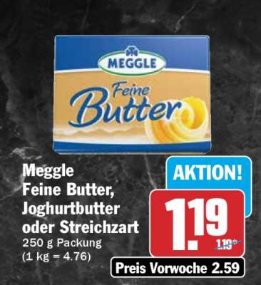 Meggle Feine Butter, Joghurtbutter oder Streichzart