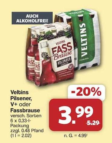 Veltins Pilsener, V+ oder Fassbrause