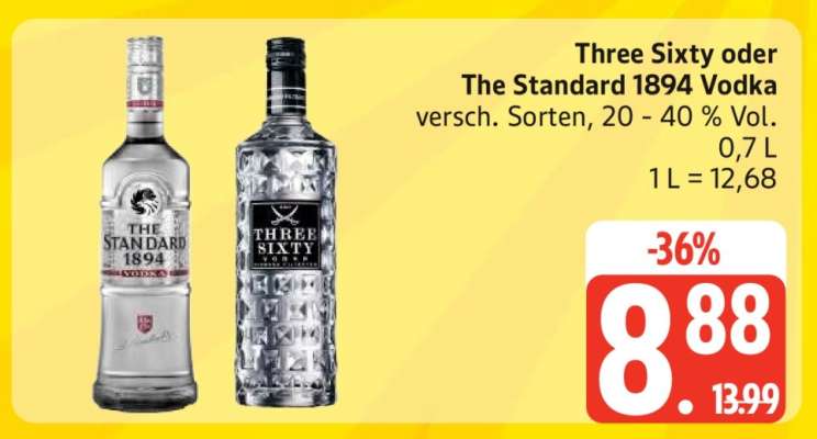 Three Sixty oder The Standard 1894 Vodka
