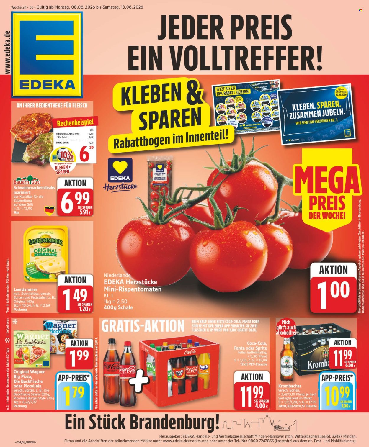 Leták Edeka - 8.6.2026 - 13.6.2026. Strana 1