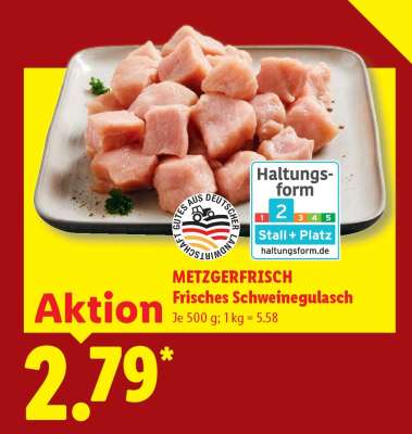Metzgerfrisch Frisches Schweinegulasch