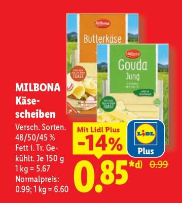 Milbona Käse-scheiben