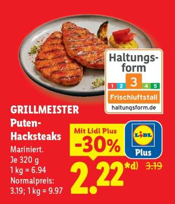 Grillmeister Puten- Hacksteaks