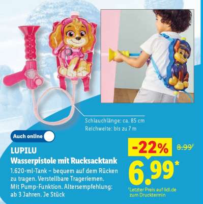 LUPILU Wasserpistole mit Rucksacktank