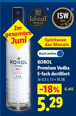 KOROL Premium Vodka 5-fach destilliert