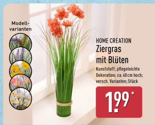 HOME CREATION Ziergras mit Blüten