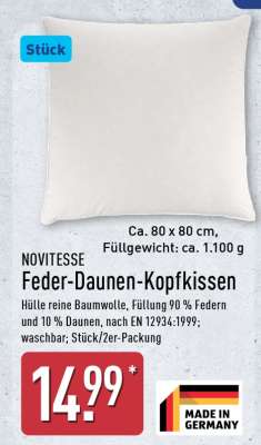 NOVITESSE Feder-Daunen-Kopfkissen