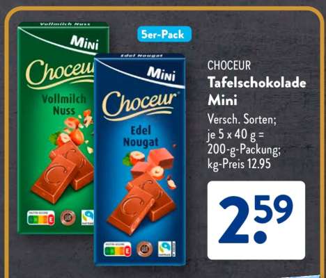CHOCEUR Tafelschokolade Mini