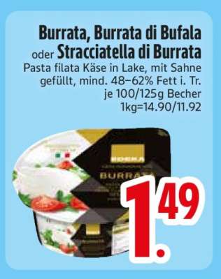 Burrata, Burrata di bufala oder Stracciatella di Burrata