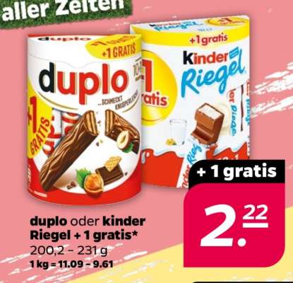 duplo oder kinder Riegel + 1 gratis