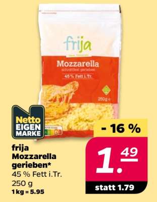 frija Mozzarella gerieben*