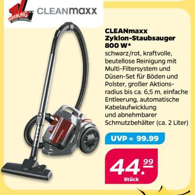 CLEANmaxx Zyklon-Staubsauger 800 W
