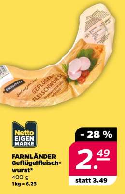 FARMLÄNDER Geflügelfleischwurst