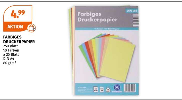 FARBIGES DRUCKERPAPIER