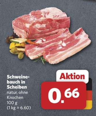 Schweinebauch in Scheiben
