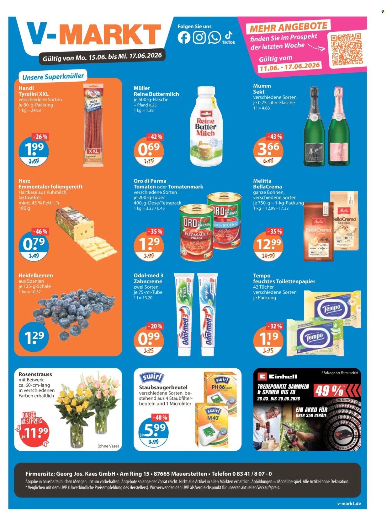 Leták V-Markt - 15.6.2026 - 17.6.2026. Strana 1