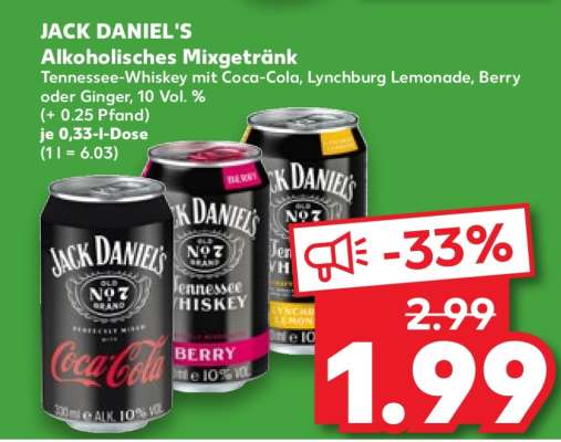 JACK DANIEL'S Alkoholisches Mixgetränk