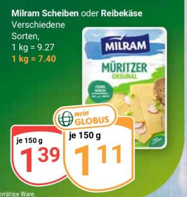 Milram Scheiben oder Reibekäse