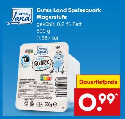 Gutes Land Speisequark Magerstufe