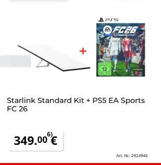 Starlink Standard Kit + PS5 EA Sports FC 26