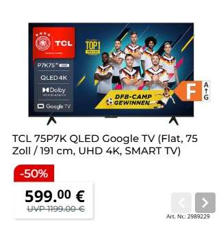 TCL 75P7K QLED Google TV