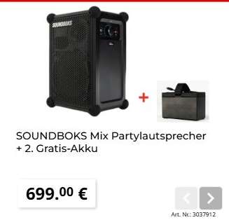 SOUNDBOKS Mix Partylautsprecher + 2. Gratis-Akku