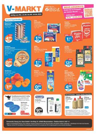 Prospekte V-Markt - 22.06.2026 - 24.06.2026.