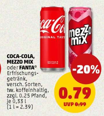 Coca-Cola, Mezzo Mix oder Fanta