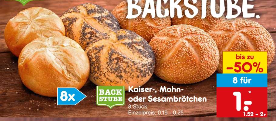 Kaiser-, Mohn- oder Sesambrötchen