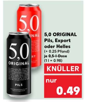 5,0 ORIGINAL Pils, Export oder Helles