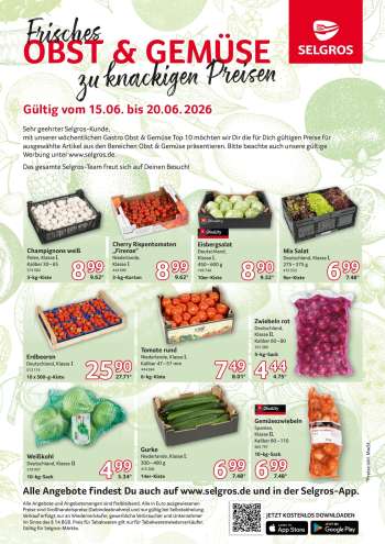 Prospekte Selgros - 15.06.2026 - 20.06.2026.