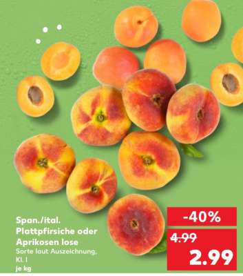 Span./ital. Plattpfirsiche oder Aprikosen lose